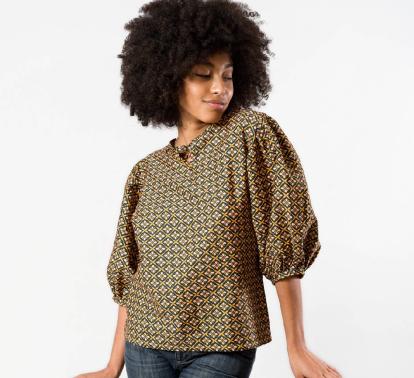 Chemisier à Manches Bouffantes